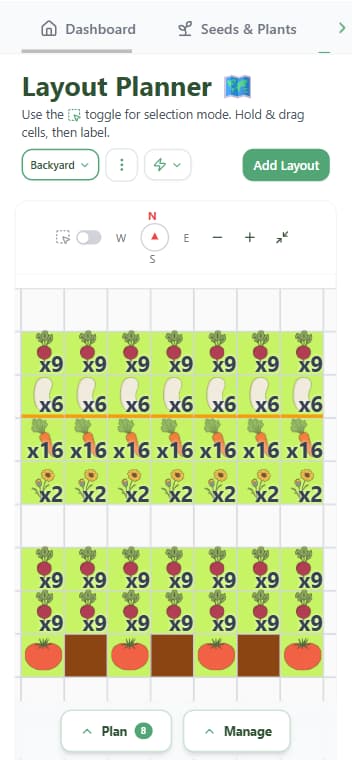 Layout Planner mobile view